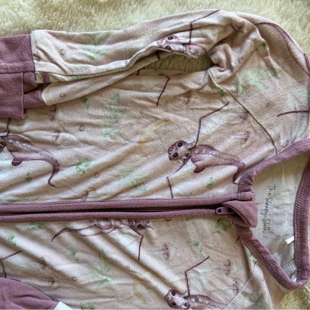 Kids Pink Pajamas with Monkey Print - Picture 2 of 2